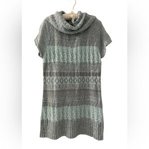 Gorgeous grey / light aqua sweater dress / tunic